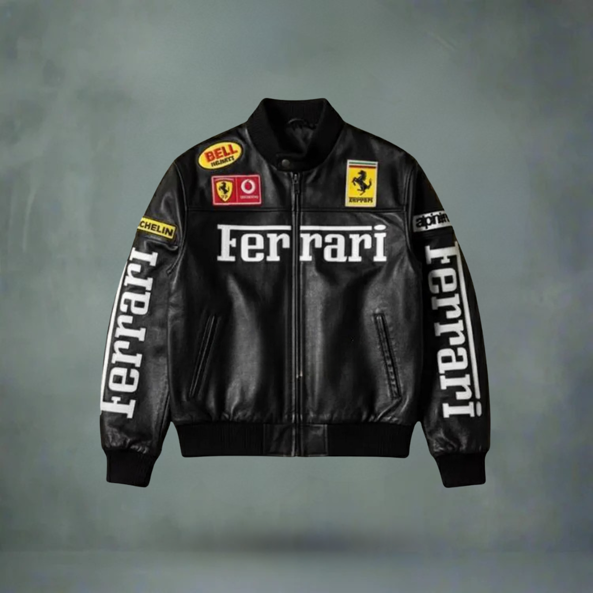 Ferrari Black Leather Jacket