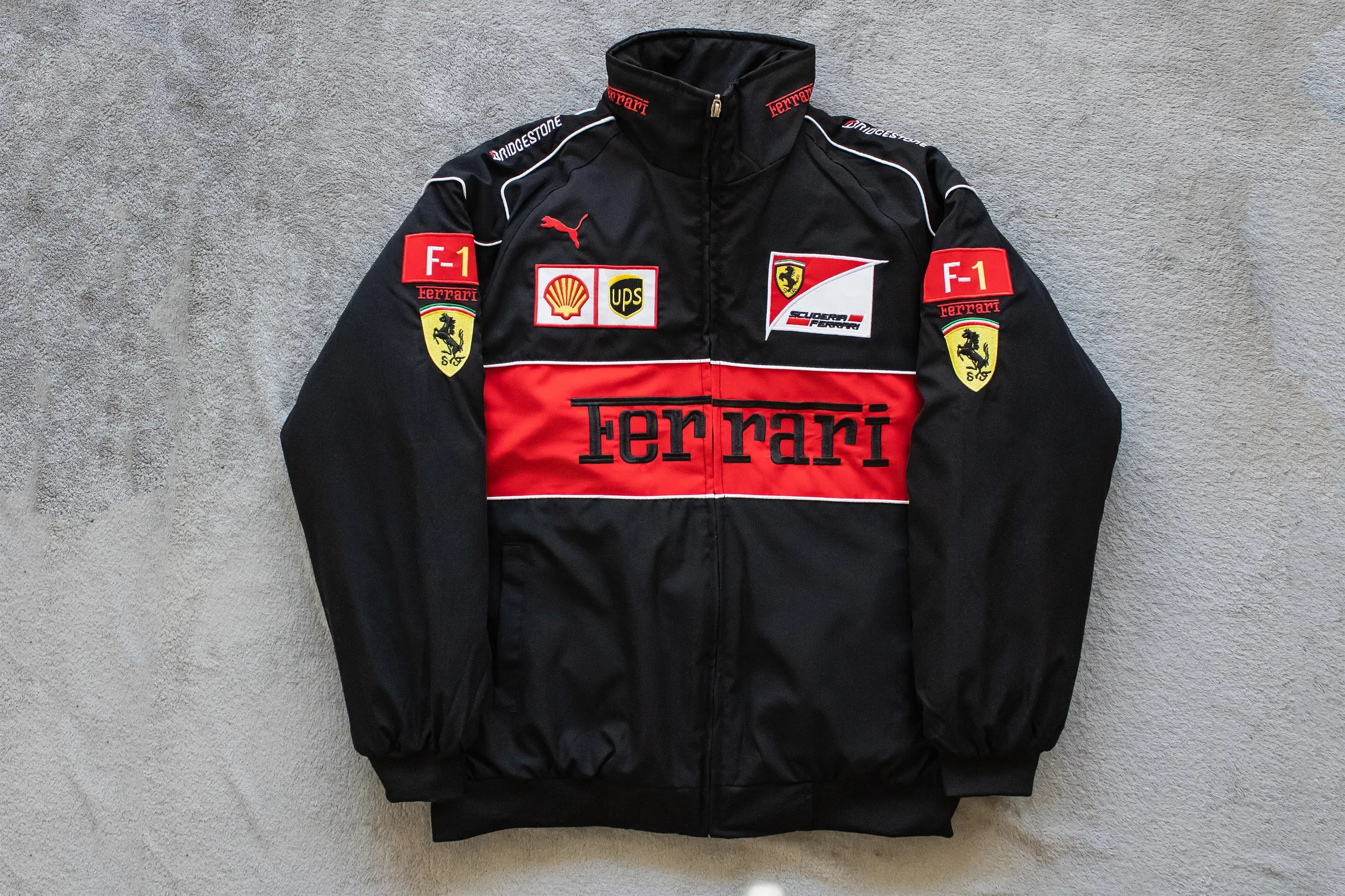 Black Ferrari Racing Jacket – F1 Style